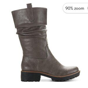 Sun + Stone Womens Nelliee Lug Sole Zipper Mid-Calf Boots